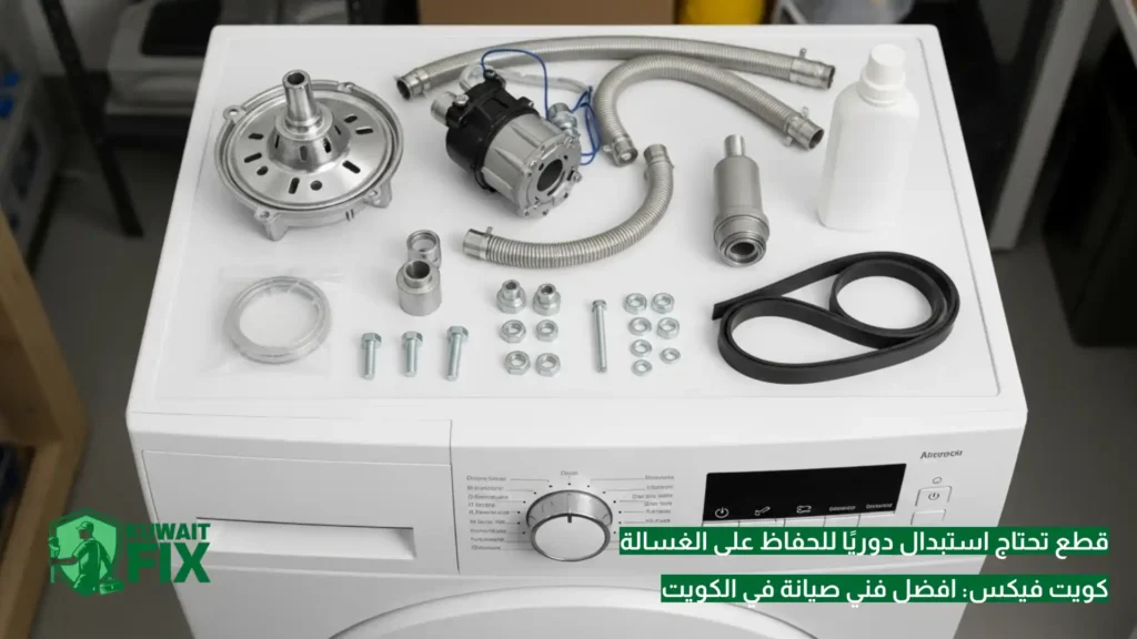 قطع غيار غسالات تحتاج استبدال دوريًا للحفاظ على الغسالة