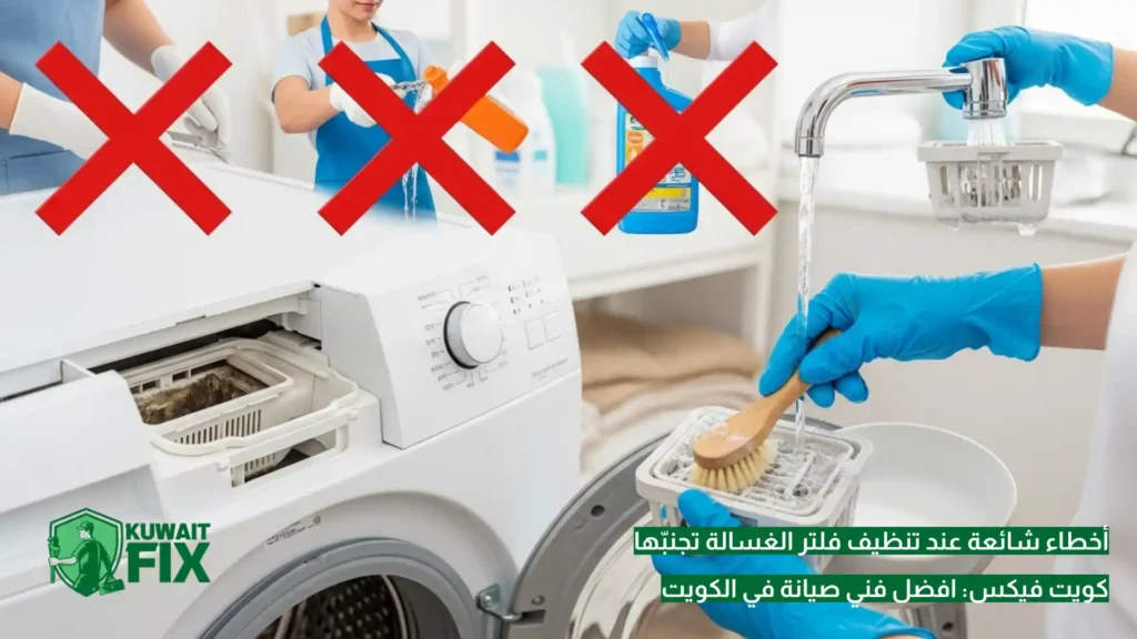 أخطاء شائعة عند تنظيف فلتر الغسالة تجنبّها